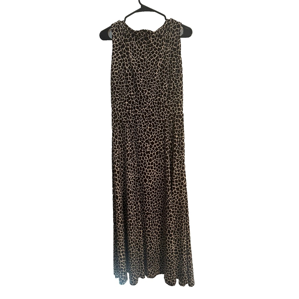 NWT Vintage Jessica Howard Dress Animal Print Brown Ruching Sz 10 Tall - Picture 6 of 6